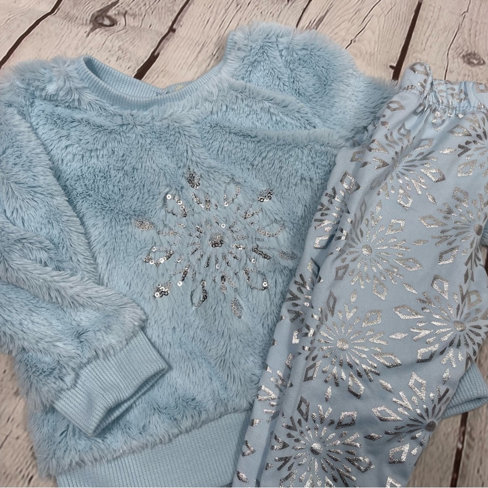 btween Blue Snowflake Top And Leggings Set Size 12m